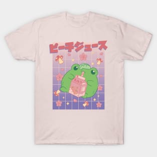 Kawaii Peach Juice Frog T-Shirt